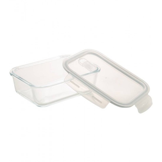 Pote 1L Retangular Hermético Borossilicato Transparente